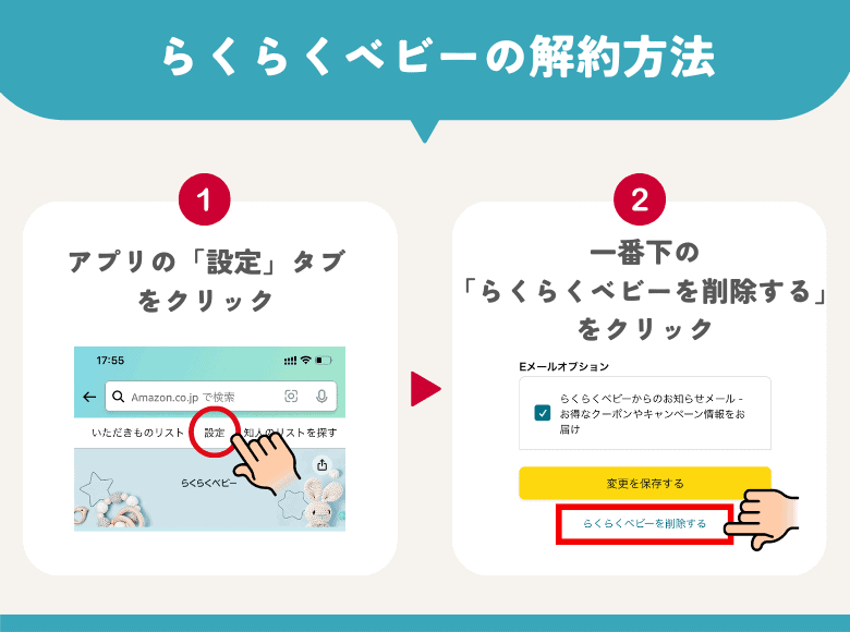 らくらくベビーの解約方法と注意点