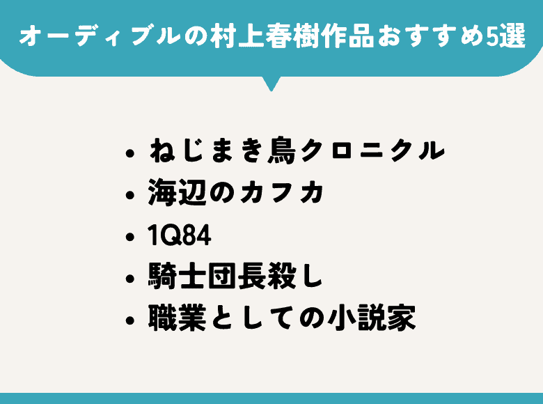 オーディブルの村上春樹作品おすすめ5選